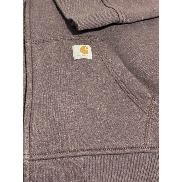 Carhartt Hoodie Womens Large Purple  Sherpa Fleece Lined Relaxed Fit Full Zip - Picture 2 of 10